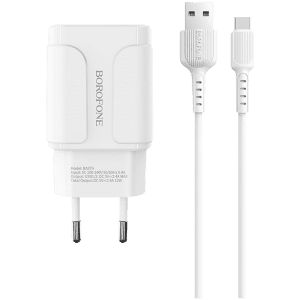 شارژر دیواری بروفون مدل BA37A به همراه کابل تبدیل microUSB