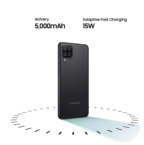 گوشی  A12 سامسونگ از یک باتری 5000 میلی آمپر ساعتی تغذیه می کند.