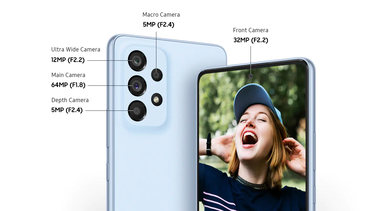 سنسور اصلی سامسونگ Galaxy A53 یه لنز ۶۴ مگاپیکسلی است.