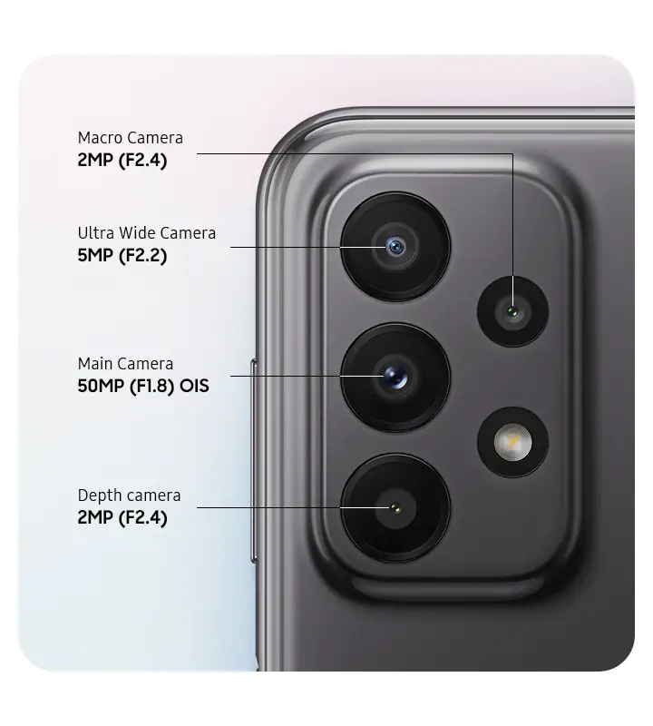 خوشبختانه سامسونگ Galaxy A23 می‌تواند با وضوح 4K فیلم‌برداری کند که به دلیل وجود لرزشگیر اپتیکال هم خروجی فیلم ها قابل قبول است.