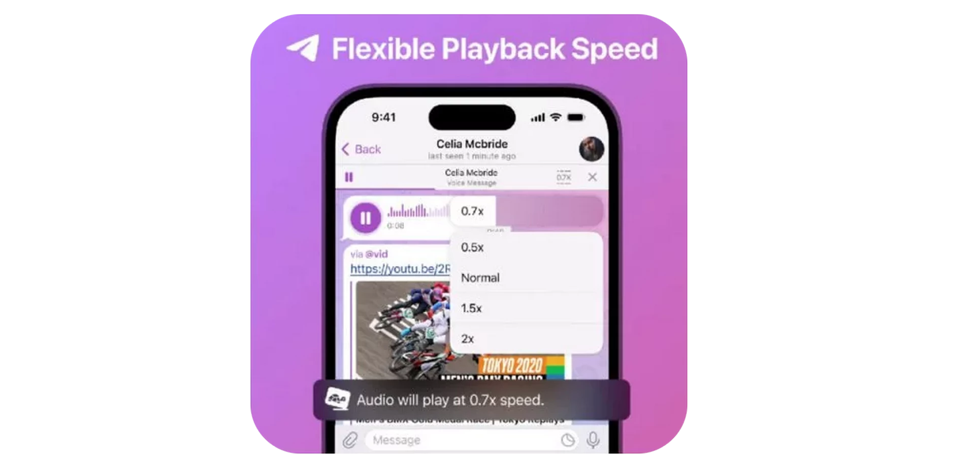 تلگرام سال‌هاست که به کاربران خود امکان تنظیم سرعت پخش ویدئو، پادکست، پیام‌های صوتی و تصویری را ارائه می‌دهد.
