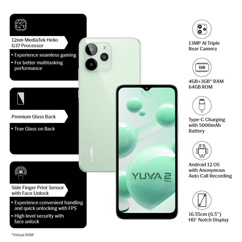موبایل لاوا Yuva 2 Pro شبکه 4G با حافظه 128 گیگابایت و رم 6 گیگابایت 11