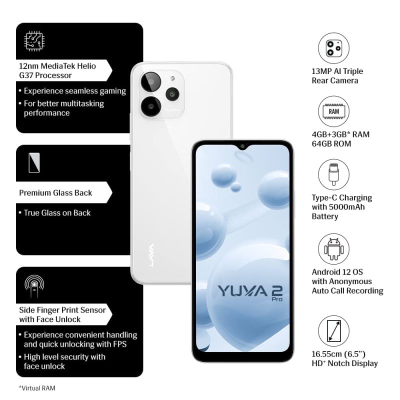 موبایل لاوا Yuva 2 Pro شبکه 4G با حافظه 128 گیگابایت و رم 6 گیگابایت 9